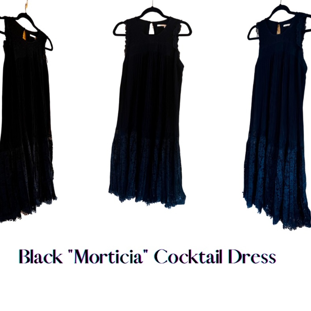 Black Lace Mid Calf Dress from Anthropologie